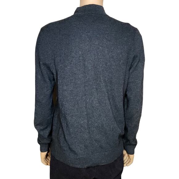AG Adriano Goldschmied Wool Cashmere Sweater XL Green Label 1/4 Zip Gray Sweater - Picture 3 of 6
